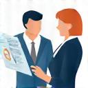 Icona di un consulente tecnico che parla con un cliente